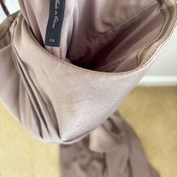 BCBG Milania Chain Link Halter Maxi Dress Taupe Size 4 - Picture 7 of 7